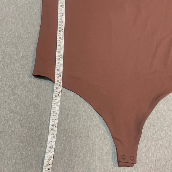 Nuuds Long Sleeve Square Neck Bodysuit Brown Size XL - Picture 4 of 6